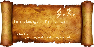 Gerstmayer Kriszta névjegykártya